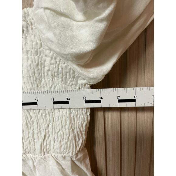 Tuckernuck Annie Smocked Linen Mini Dress Ivory Size XL - Picture 6 of 7